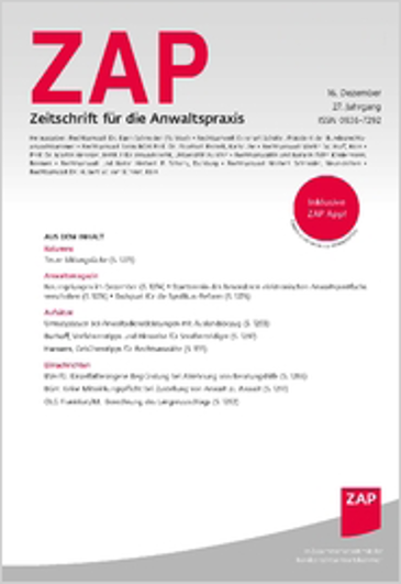  Zeitschrift für die Anwaltspraxis (ZAP)