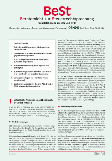  Beratersicht zur Steuerrechtsprechung (BeSt)